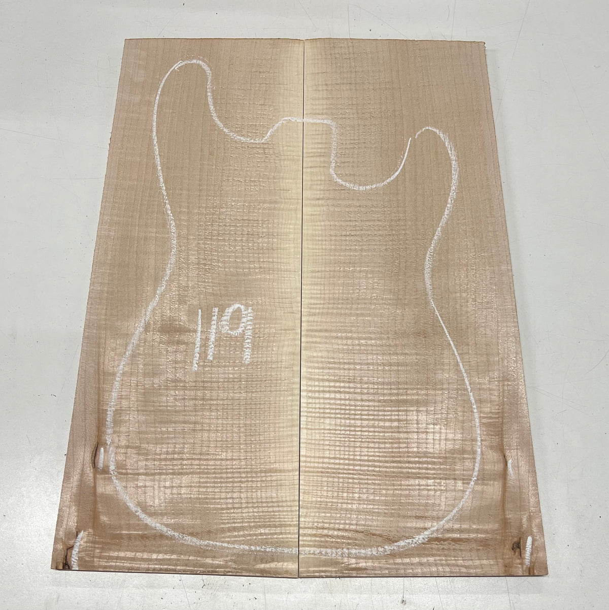 Flame Hard Maple Bookmatched Guitar Drop Top Set - 20" x 7-1/2" x 3/8" #119 - Exotic Wood Zone Drop Tops