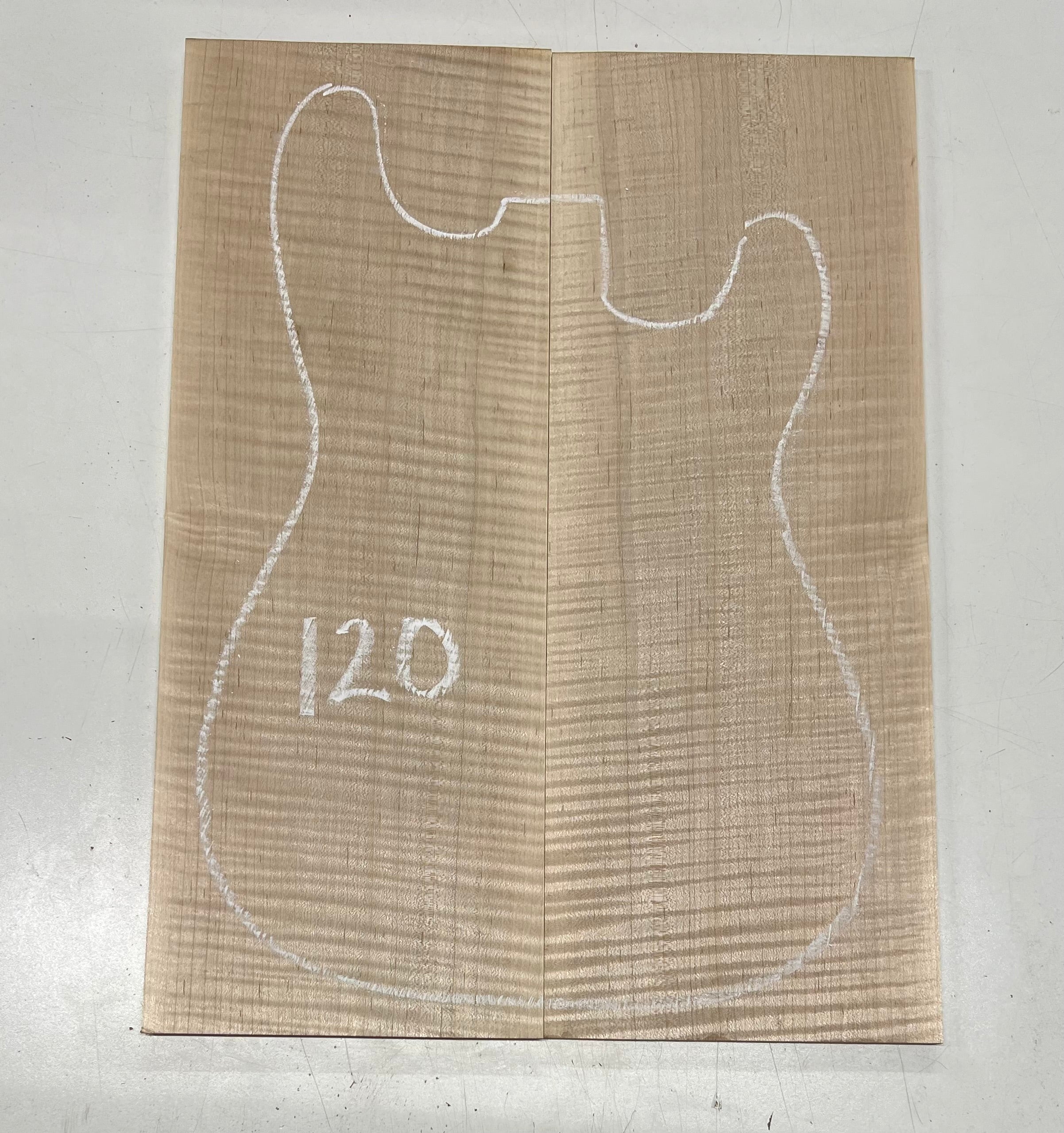 Flame Hard Maple Bookmatched Guitar Drop Top Set - 20" x 7-3/8" x 3/8" #120 - Exotic Wood Zone Drop Tops