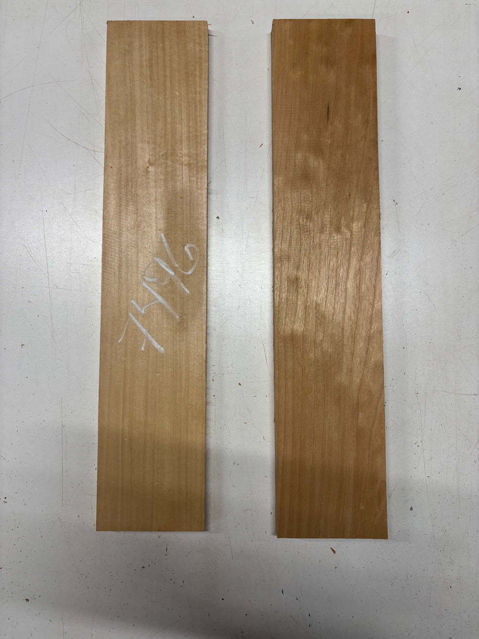 2 Pack, 2 Species Basswood + Quilted Maple Thin Stock Lumber  Basswood : 19"x3-7/8"x1/2" , Quilted Maple : 19"x3-7/8"x3/4"#7496