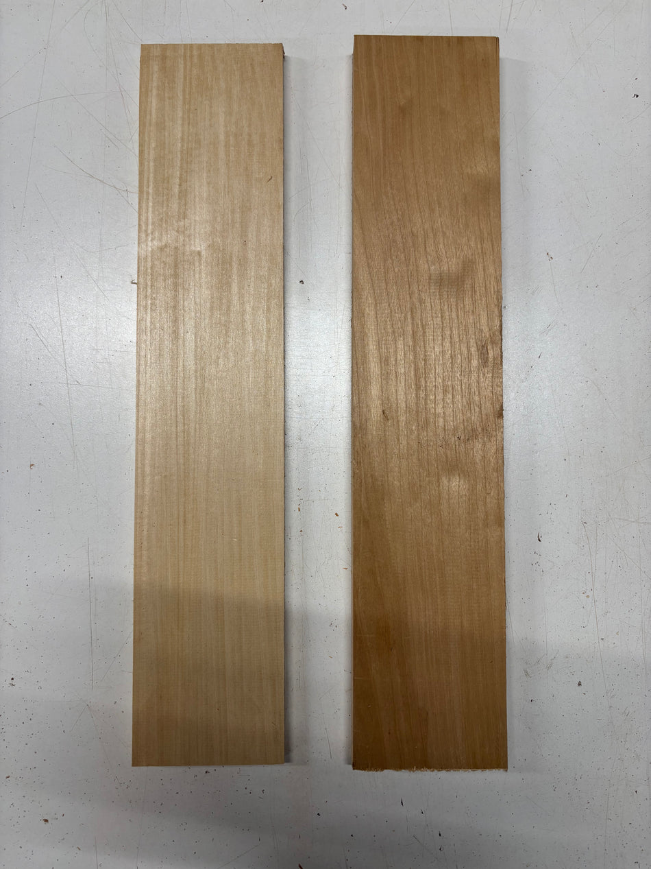2 Pack, 2 Species Basswood + Quilted Maple Thin Stock Lumber  Basswood : 19"x3-7/8"x1/2" , Quilted Maple : 19"x3-7/8"x3/4"#7496