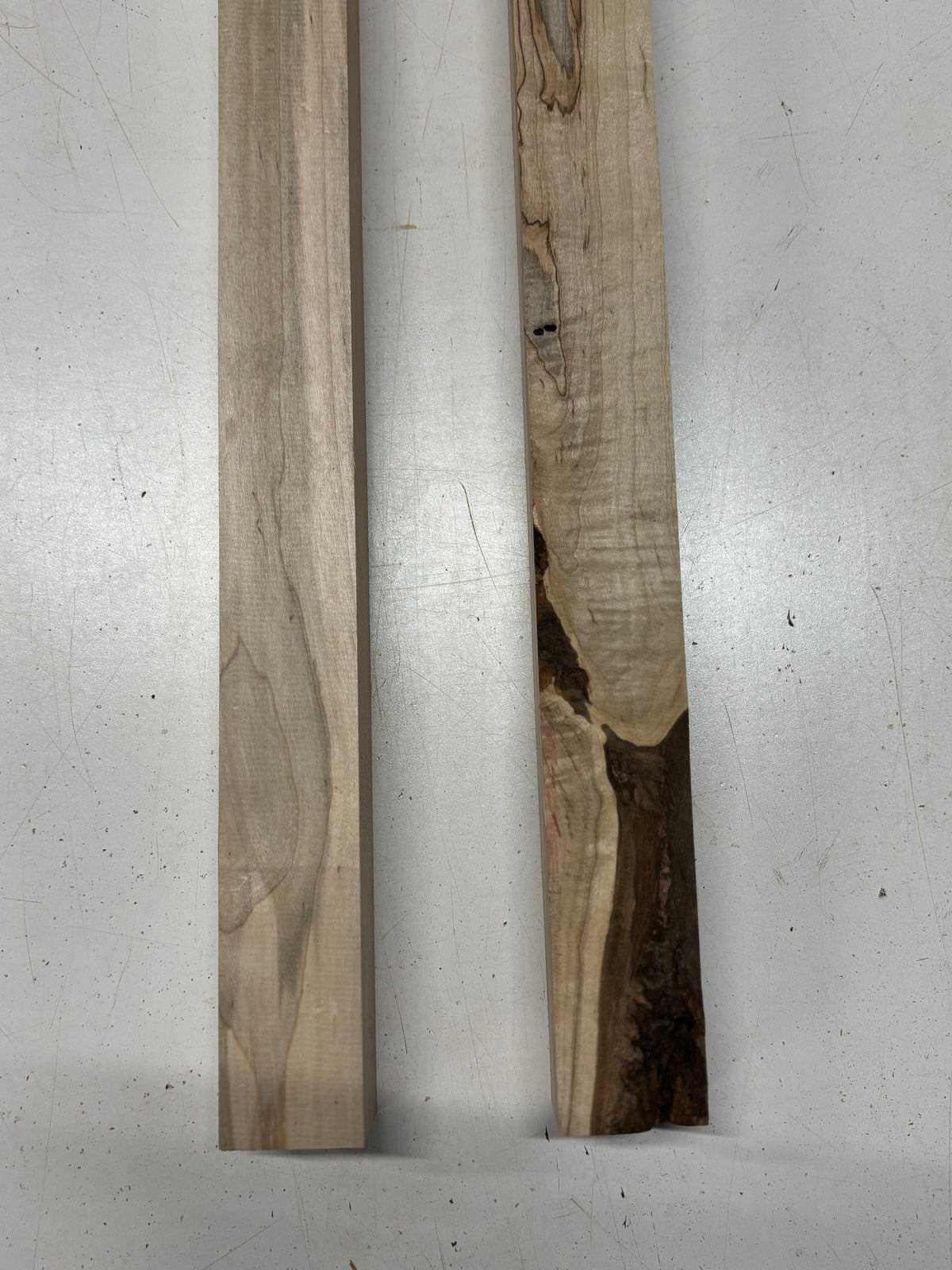 2 Pack, 2 Species Hard Maple + Ambrosia Maple Turning Wood Blanks  Hard Maple : 33-1/2"x1-3/4"x1-3/4"  , Ambrosia Maple : 36"x1-7/8"x1-7/8"#7499 - Exotic Wood Zone