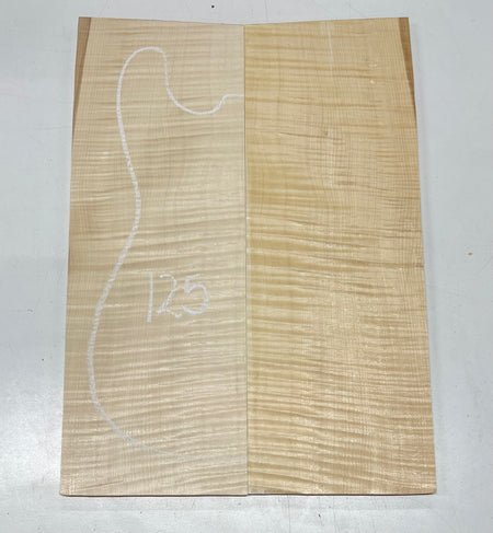 Flame Hard Maple Bookmatched Guitar Drop Top Set - 21" x 7-3/8" x 3/8" #125 - Exotic Wood Zone Drop Tops