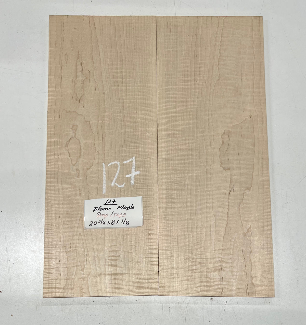 Flame Hard Maple Bookmatched Guitar Drop Top Set - 20-3/4" x 8" x 3/8" #127 - Exotic Wood Zone Drop Tops