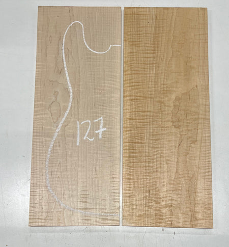 Flame Hard Maple Bookmatched Guitar Drop Top Set - 20-3/4" x 8" x 3/8" #127 - Exotic Wood Zone Drop Tops