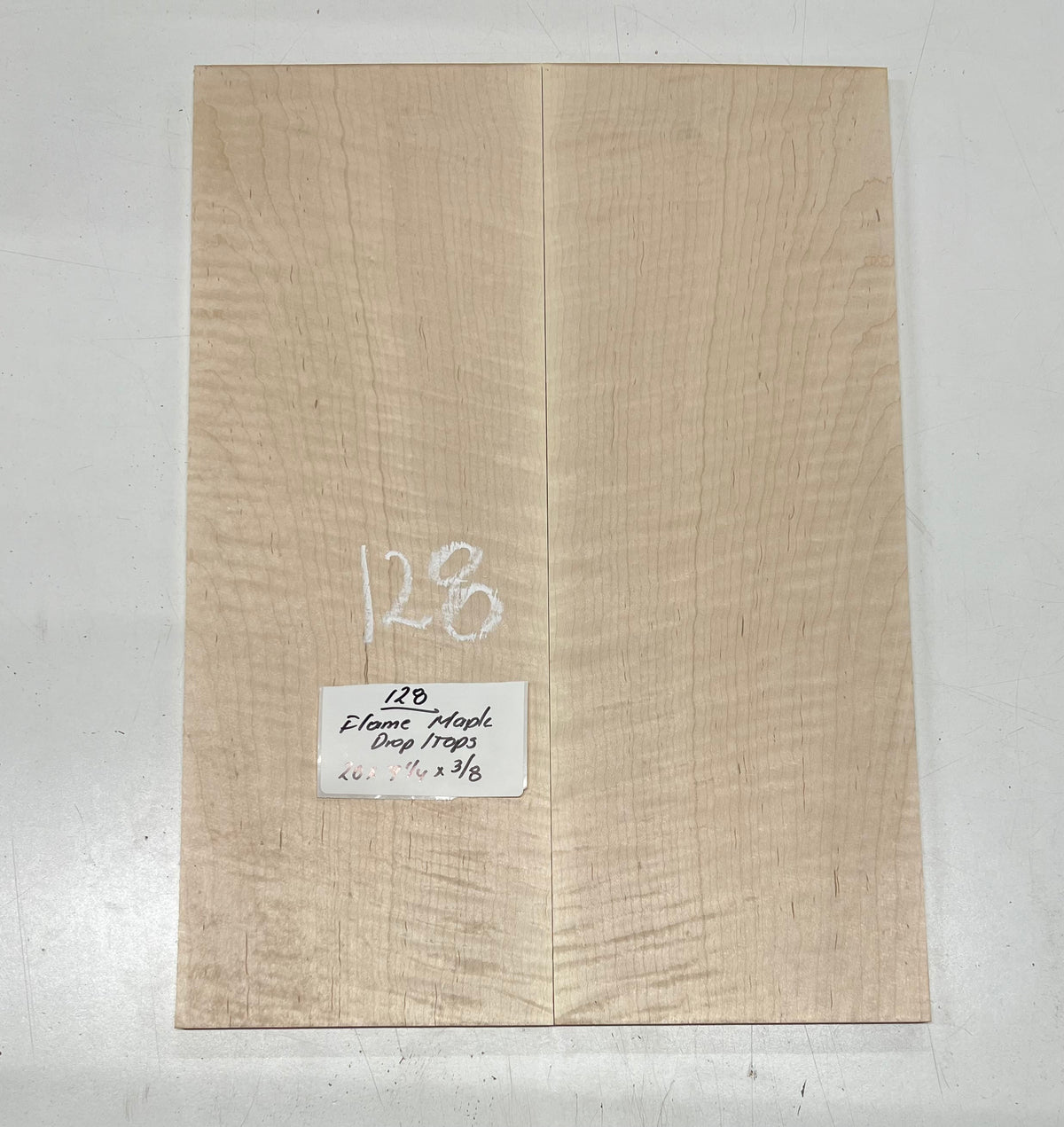 Flame Hard Maple Bookmatched Guitar Drop Top Set - 20" x 7-1/4" x 3/8" #128 - Exotic Wood Zone Drop Tops