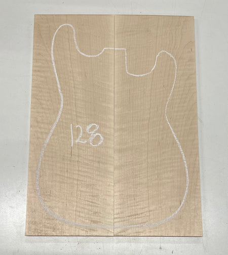 Flame Hard Maple Bookmatched Guitar Drop Top Set - 20" x 7-1/4" x 3/8" #128 - Exotic Wood Zone Drop Tops