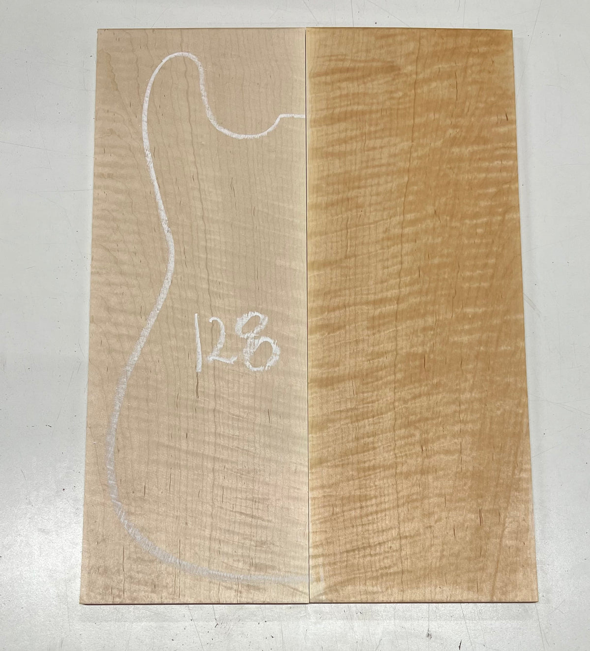 Flame Hard Maple Bookmatched Guitar Drop Top Set - 20" x 7-1/4" x 3/8" #128 - Exotic Wood Zone Drop Tops