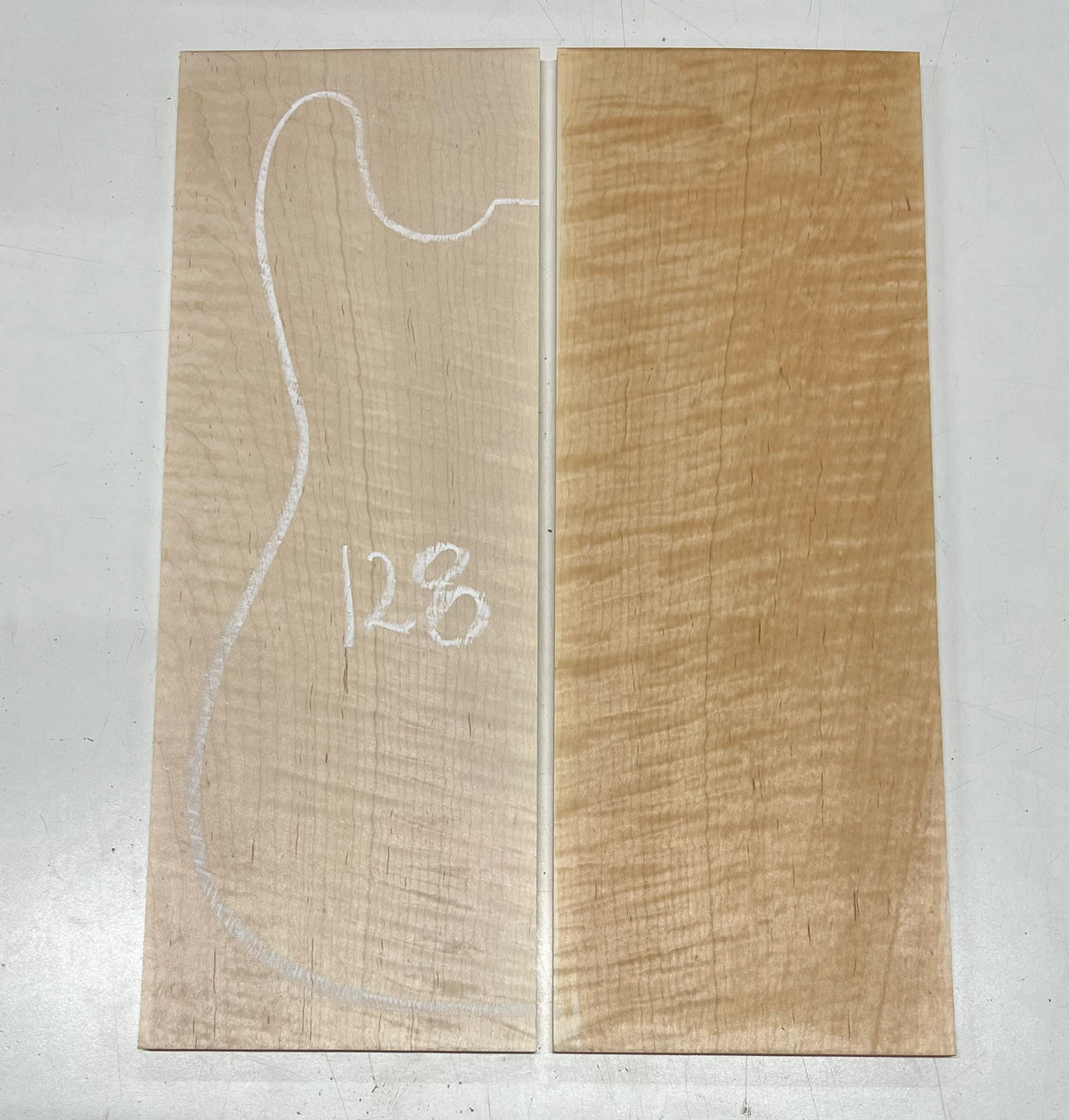 Flame Hard Maple Bookmatched Guitar Drop Top Set - 20" x 7-1/4" x 3/8" #128 - Exotic Wood Zone Drop Tops