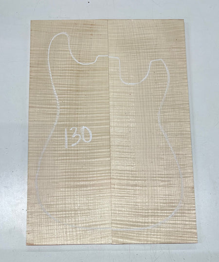 Flame Hard Maple Bookmatched Guitar Drop Top Set - 20-3/4" x 7-1/4" x 3/8" #130 - Exotic Wood Zone Drop Tops