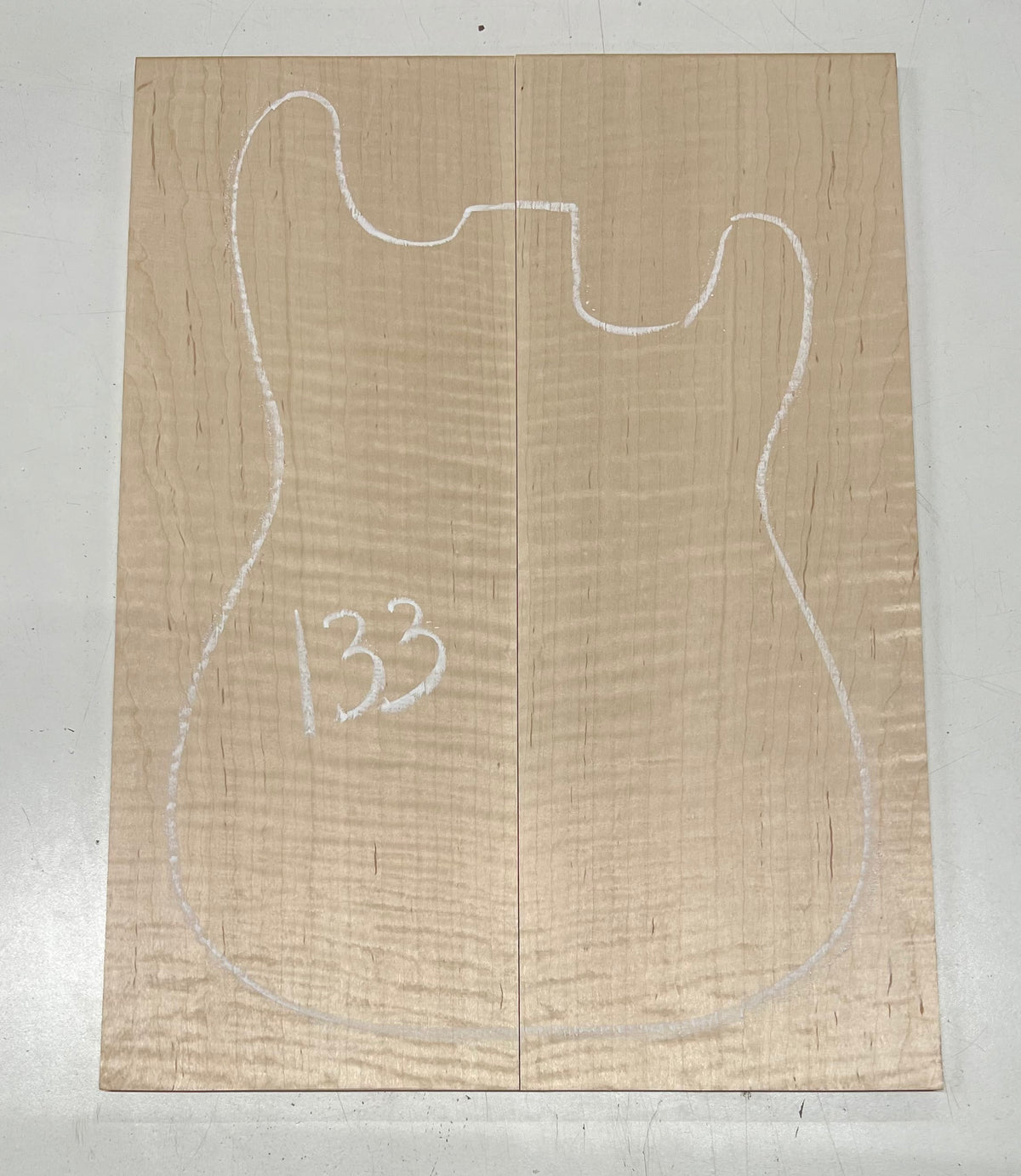 Flame Hard Maple Bookmatched Guitar Drop Top Set - 20" x 7-3/8" x 3/8" #133 - Exotic Wood Zone Drop Tops