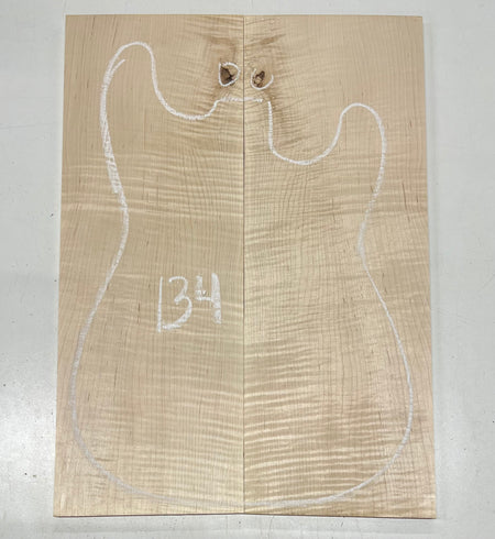 Flame Hard Maple Bookmatched Guitar Drop Top Set - 20" x 7" x 3/8" #134 - Exotic Wood Zone Drop Tops