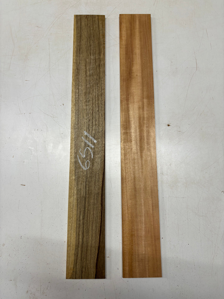 2 Pack, 2 Species Black Limba + Spanish Cedar Thin Stock Lumber 30"x3-7/8"x1/2"#6511
