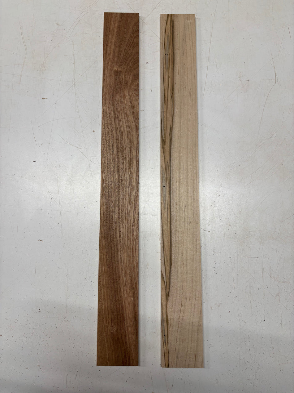 2 Pack, 2 Species Sapele + Ambrosia Maple Thin Stock Lumber  30"x3"x3/8"#6528