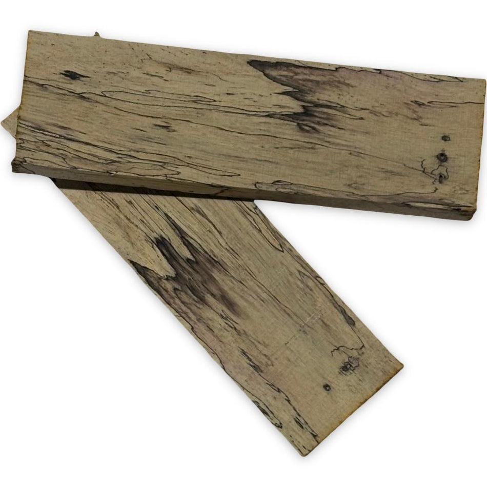 Spalted Tamarind Knife Scale Blank- 5 x 1-1/2 x 3/8 Inch- Handle Material for Knives, Tools, and Grips (Bookmatched)