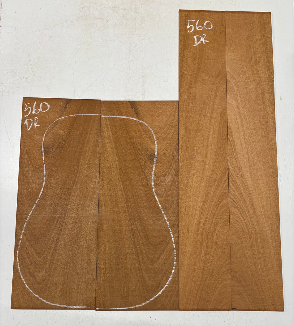 Juego de fondo y aros de guitarra de grado AAAA Dreadnought de palisandro de la India Oriental #61 