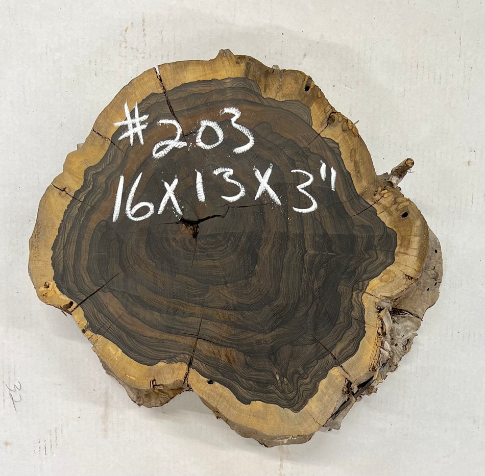 Ziricote Live Edge Slab/Cookies - 16"x 13"x 3" #203