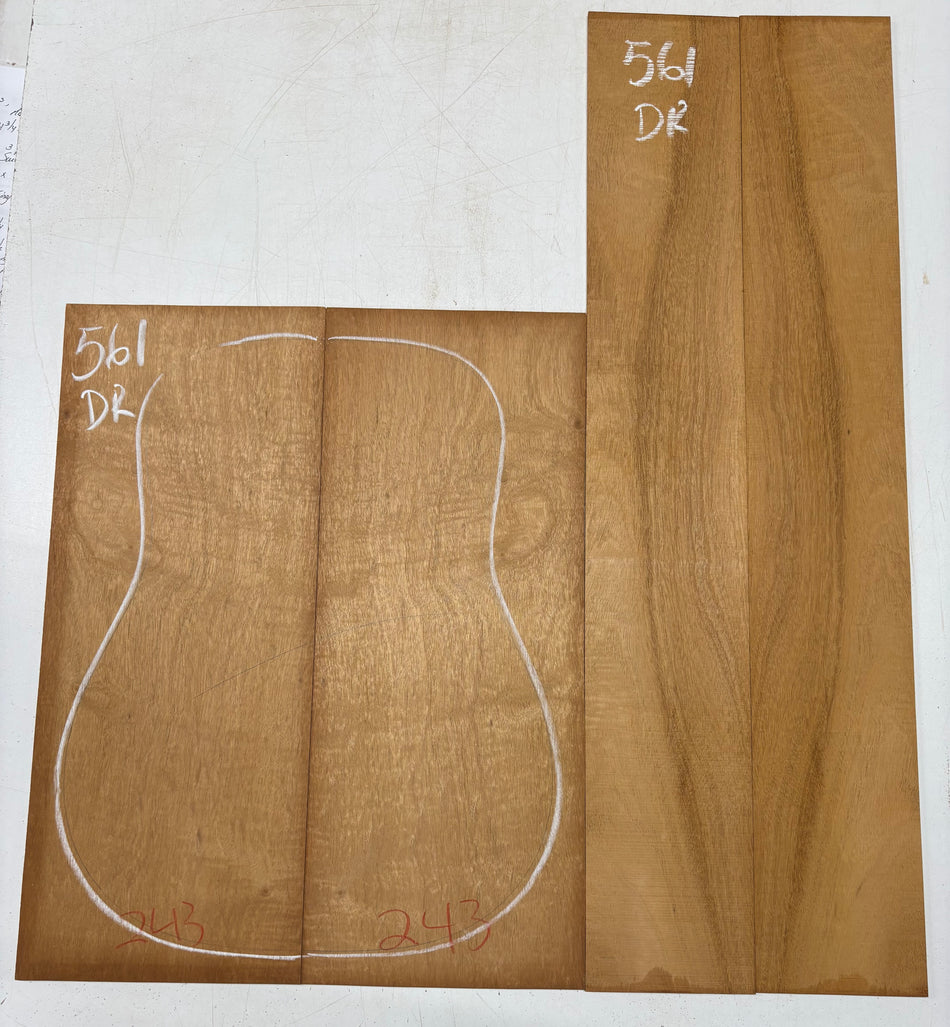 Juego de fondo y aros de guitarra de grado AAAA Dreadnought de palisandro de la India Oriental #61 