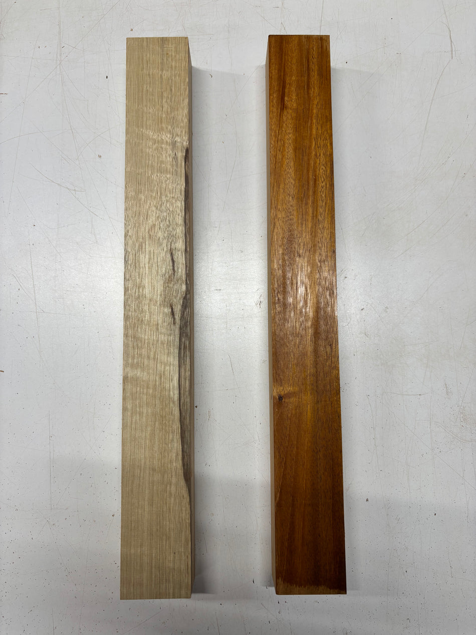 2 Pack, 2 Species White Limba + Mahogany Guitar Neck Blanks 22"x4"x1-1/4"#6548
