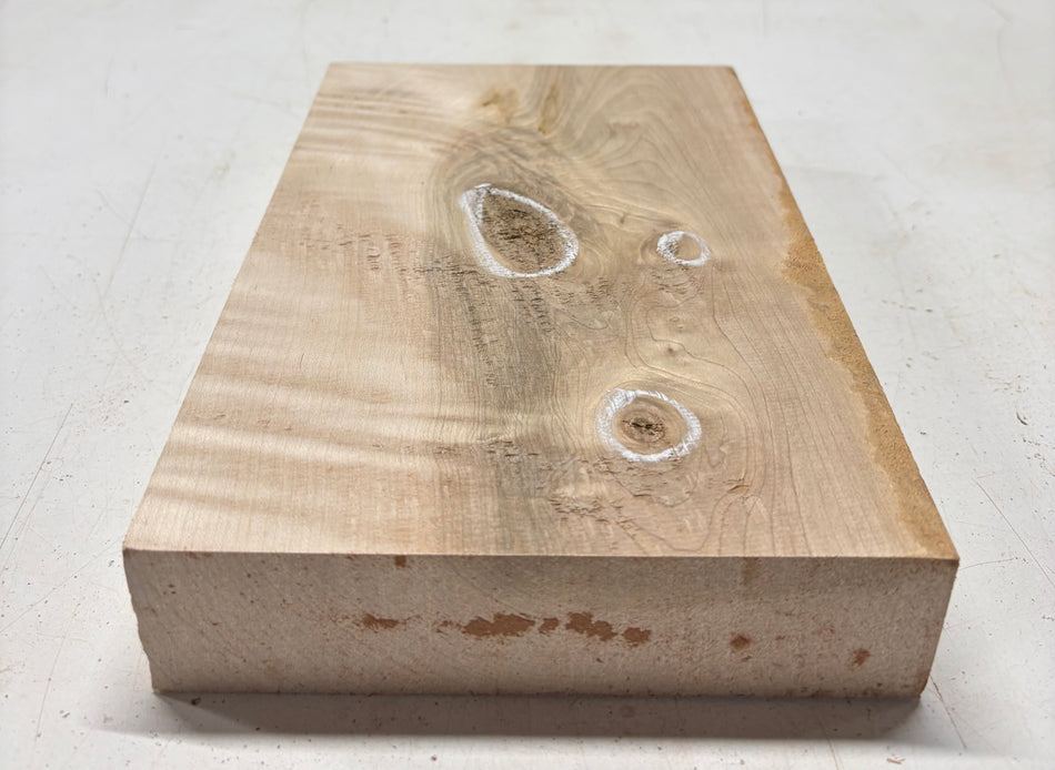 1 Piece, Flame Hard Maple Lumber Board Blank 11-1/2"x7-1/4"x1-3/4" #6551