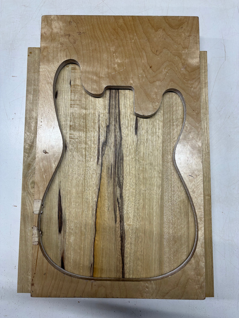 4 Piece Glued, Black Limba Body Blank 21"x16"x1-7/8"  #6555