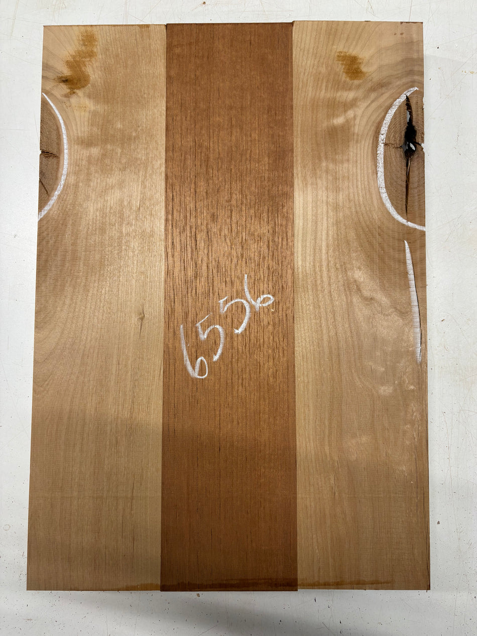 3 Piece, Glued 2 Species Red Alder + Spanish Cedar Body Blanks  21"x14"x1-3/4"   #6556