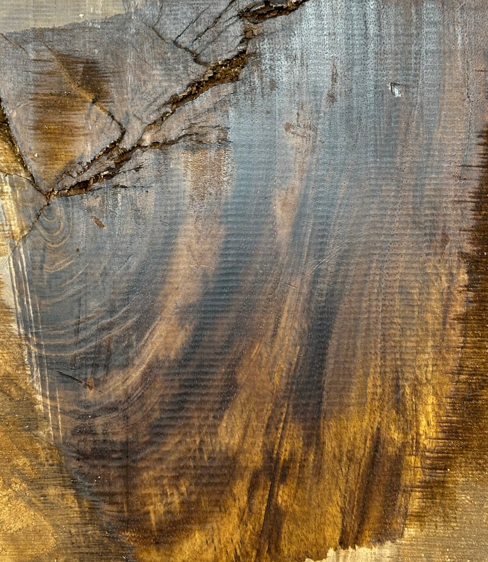Flame Hawaiian Koa Lumber Live Edge Slab - 35"x 11"x 4-3/4" #201