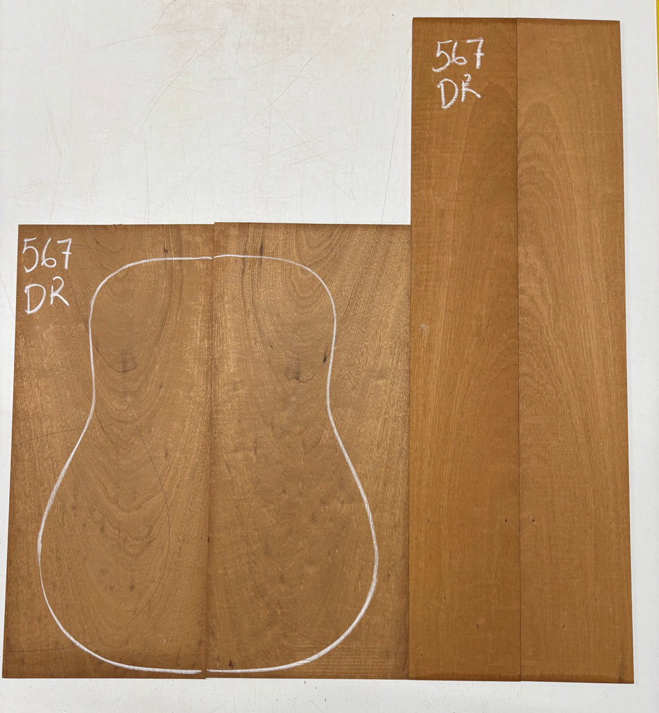 Juego de fondo y aros de guitarra de grado AAAA Dreadnought de palisandro de la India Oriental #61 