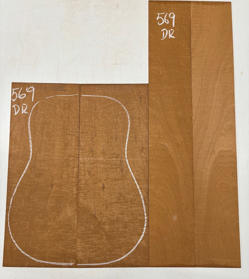 Juego de fondo y aros de guitarra de grado AAAA Dreadnought de palisandro de la India Oriental #61 