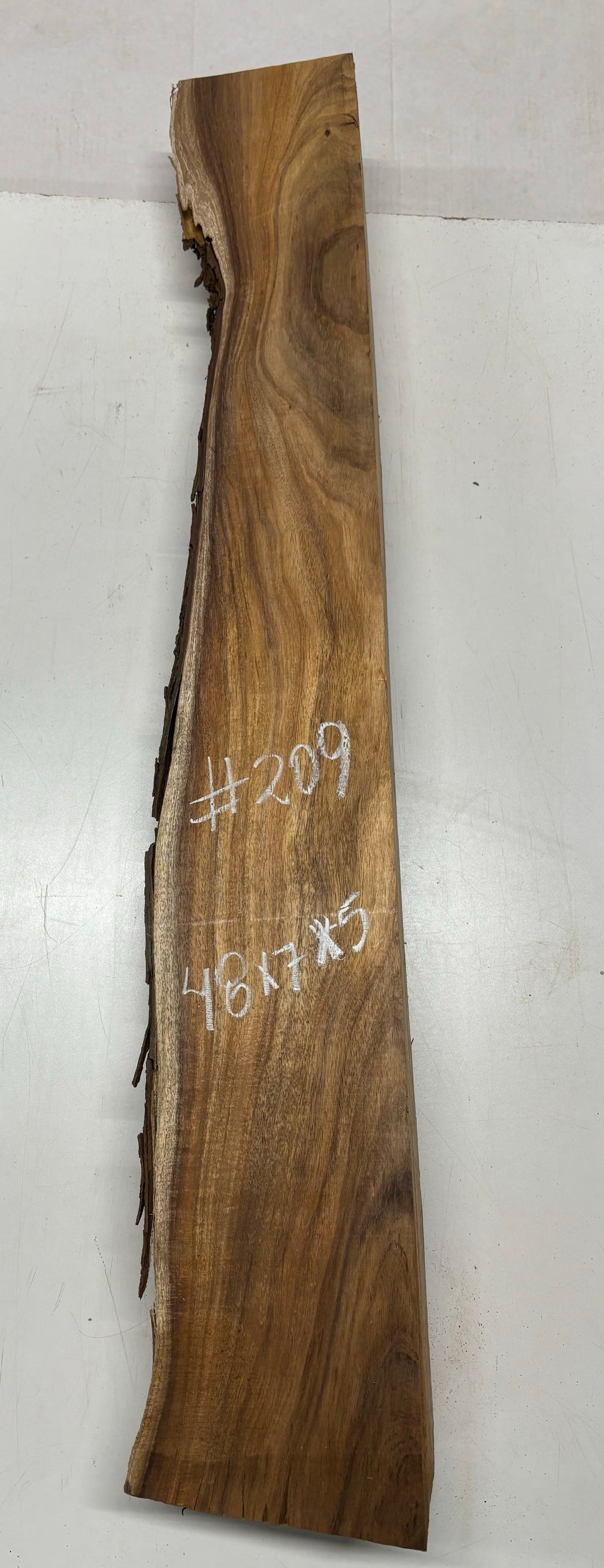 Flame Hawaiian Koa Lumber Live Edge Slab - 48" x 7" x 5" #209 Exotic Wood Zone 