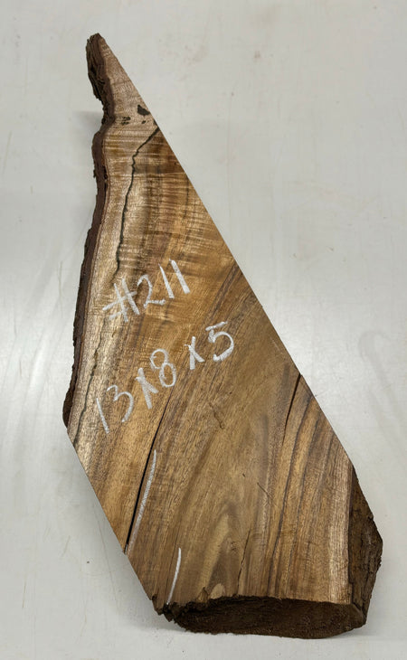 Flame Hawaiian Koa Lumber Live Edge Slab - 13" x 8" x 5" #211 Exotic Wood Zone 