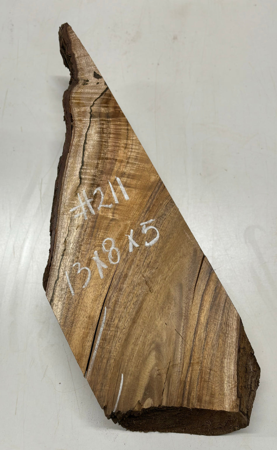 Flame Hawaiian Koa Lumber Live Edge Slab - 13" x 8" x 5" #211 Exotic Wood Zone 