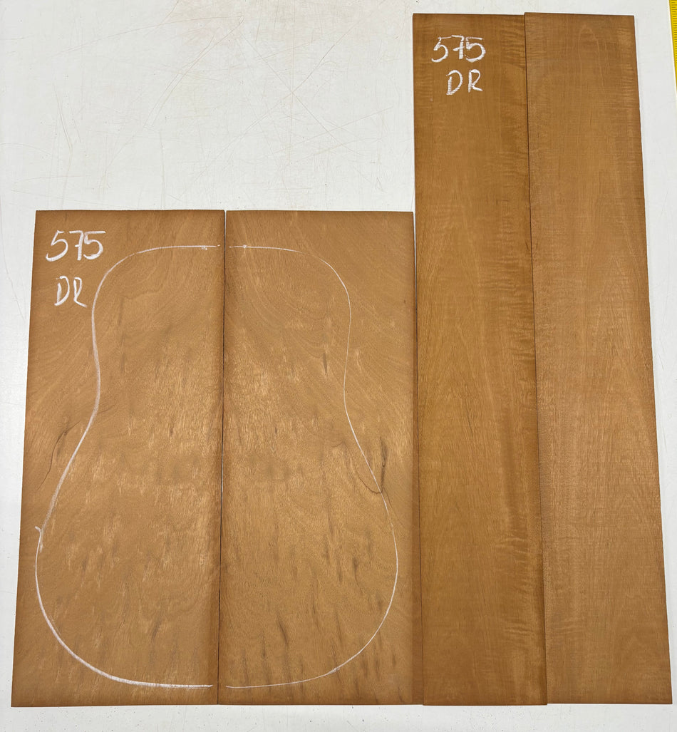 Rare Peacock Flame Mahogany Dreadnought Guitar Back & Side Set #575