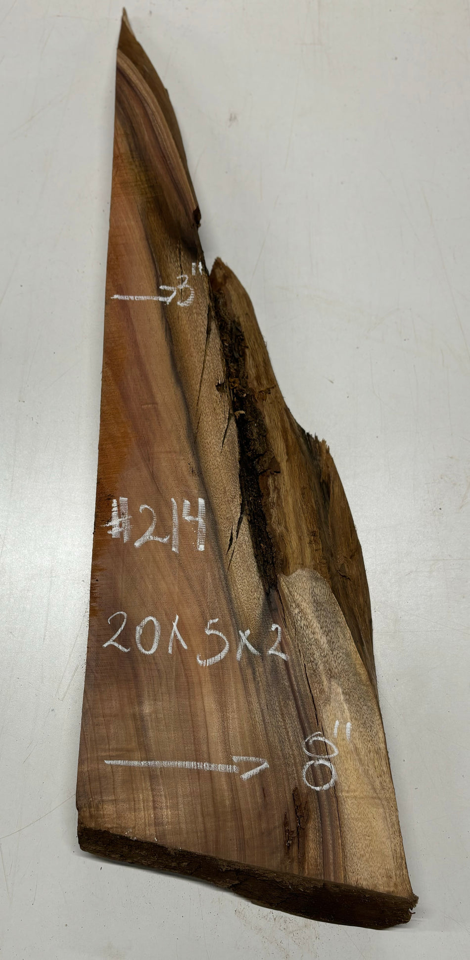 Hermosas y raras losas/galletas de borde vivo de madera negra africana - 24"x24-1/2"x3", #220