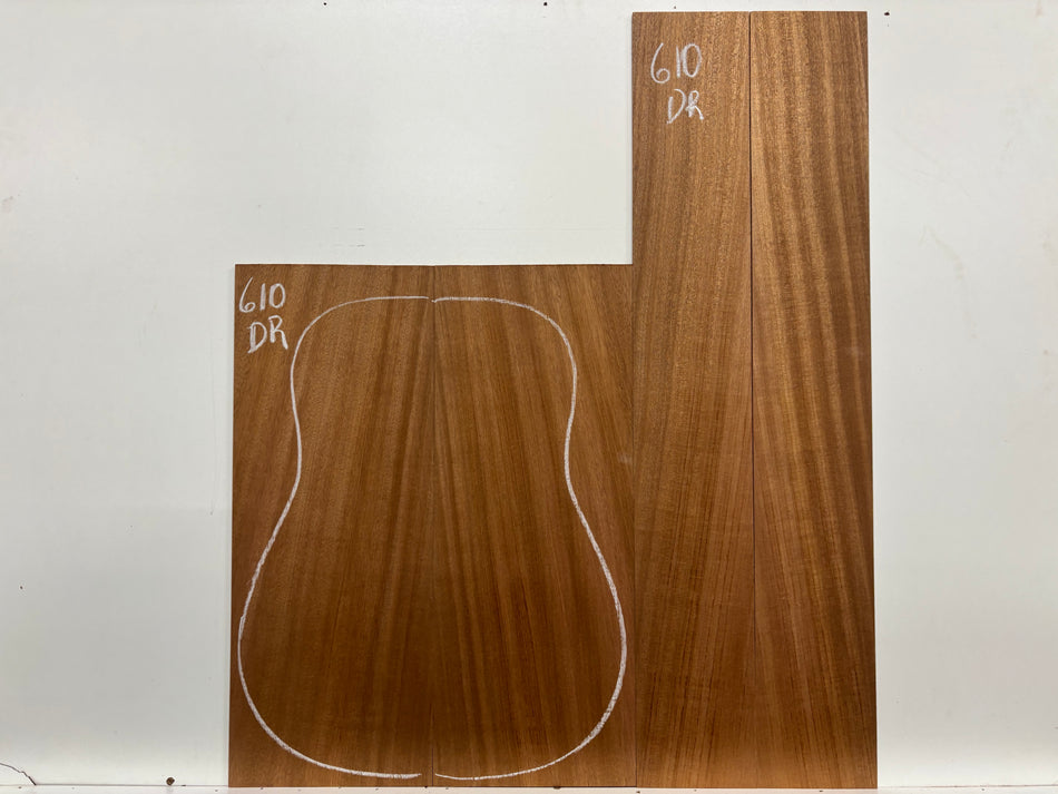Sapele Dreadnought Guitar Back and Side Set #610
