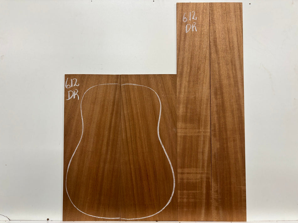 Sapele Dreadnought Guitar Back and Side Set #612
