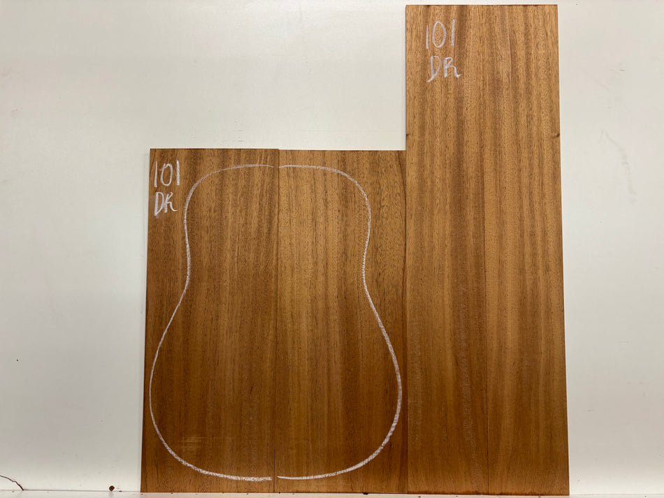 African Mahogany Dreadnought Guitar Back and Side Set #101