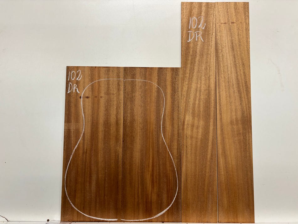 African Mahogany Dreadnought Guitar Back and Side Set #102
