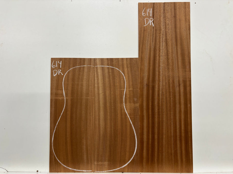 Sapele Dreadnought Guitar Back and Side Set #614