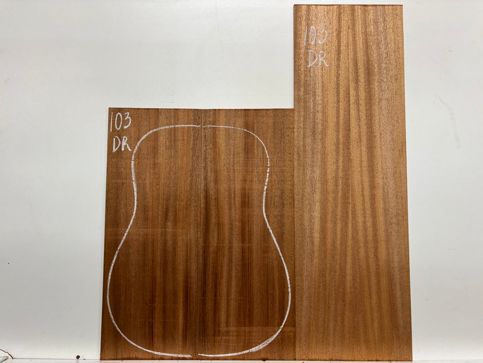 African Mahogany Dreadnought Guitar Back and Side Set #103
