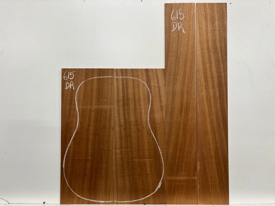 Sapele Dreadnought Guitar Back and Side Set #615