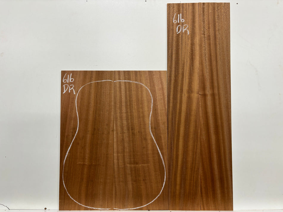 Sapele Dreadnought Guitar Back and Side Set #616