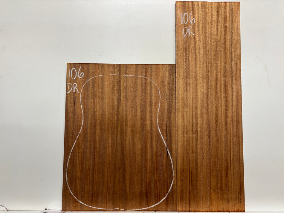 African Mahogany Dreadnought Guitar Back and Side Set #106