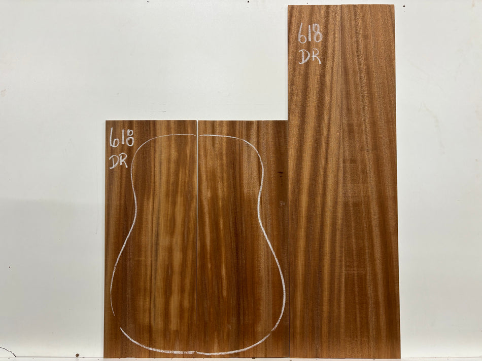 Sapele Dreadnought Guitar Back and Side Set #618