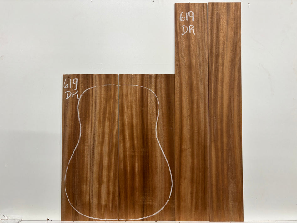 Sapele Dreadnought Guitar Back and Side Set #619