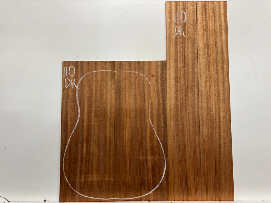 African Mahogany Dreadnought Guitar Back and Side Set #110