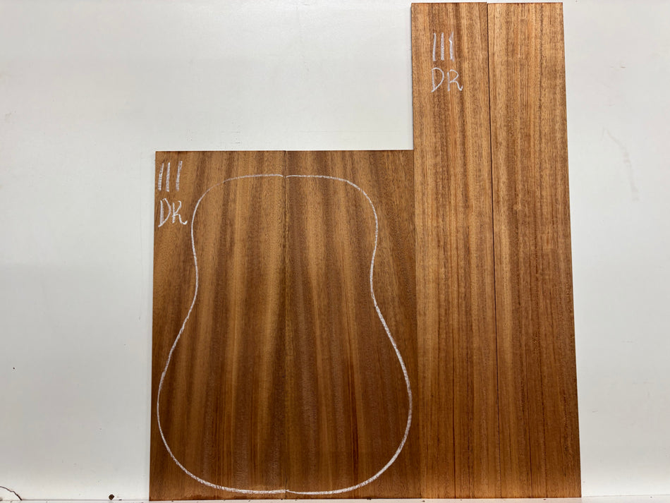 African Mahogany Dreadnought Guitar Back and Side Set #111