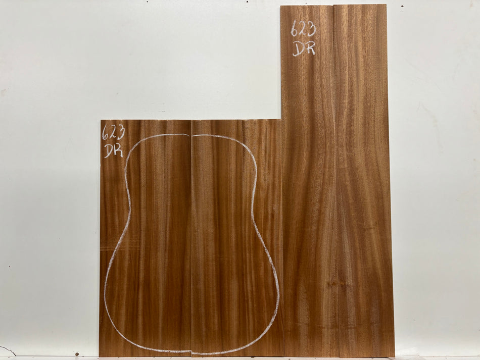 Sapele Dreadnought Guitar Back and Side Set #623
