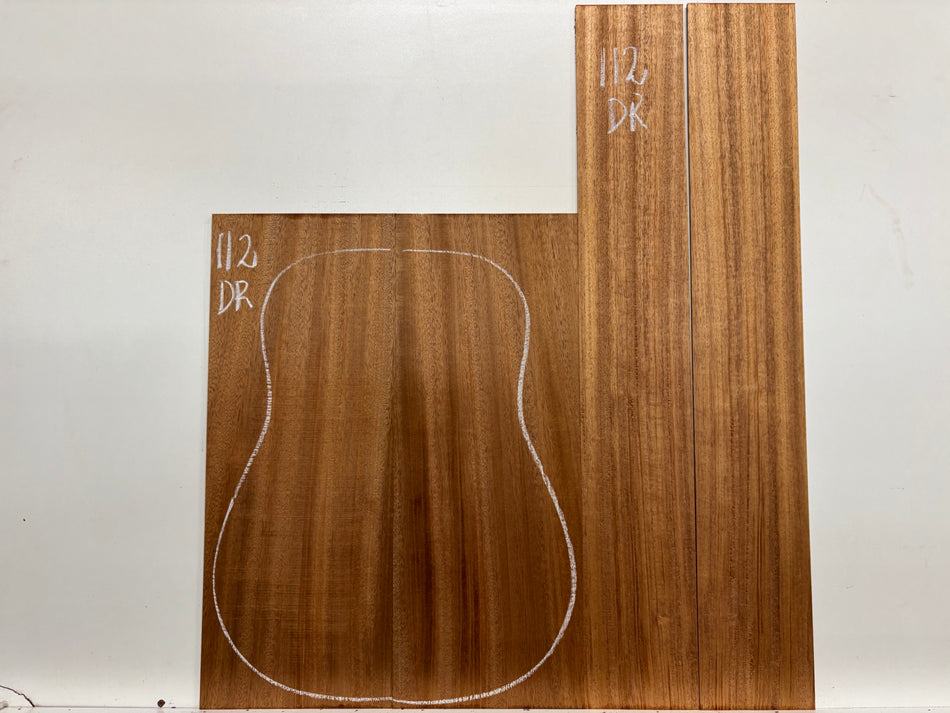 African Mahogany Dreadnought Guitar Back and Side Set #112