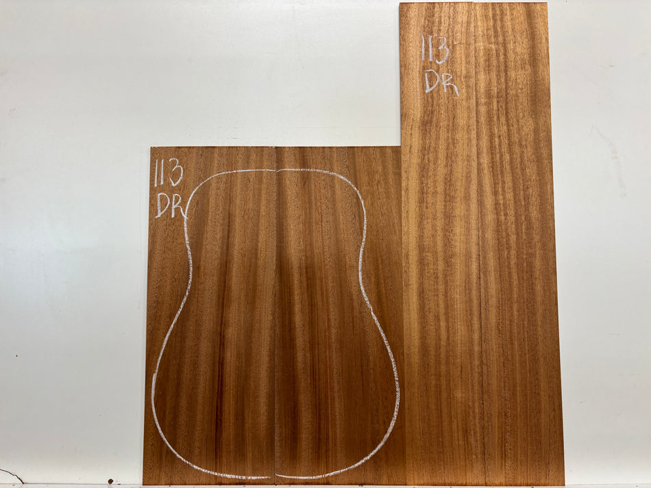 African Mahogany Dreadnought Guitar Back and Side Set #113