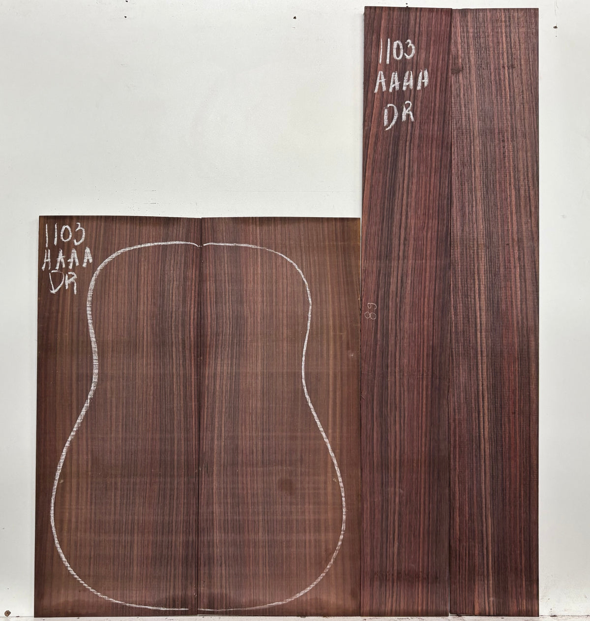East Indian Rosewood Dreadnought AAAA Grade Guitar Back & Side Set #1103 - Exotic Wood Zone